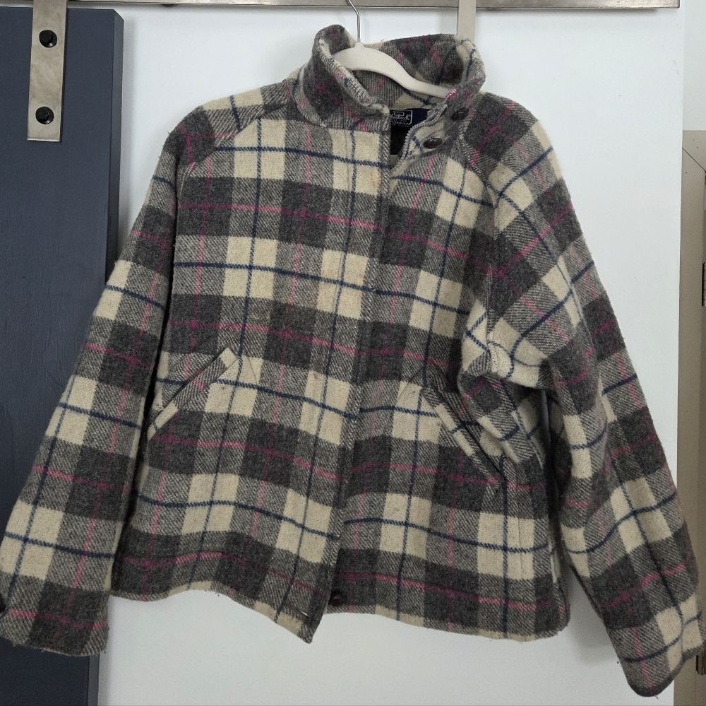Woolrich Gray and Pink Plaid Jacket